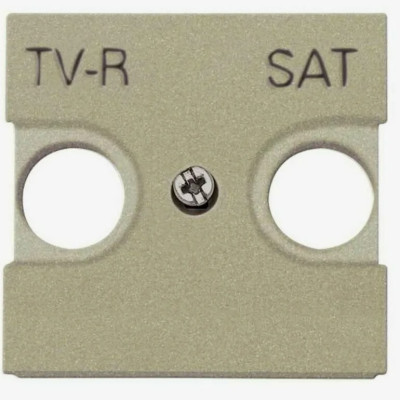 N2250.1 CV - Накладка для TV-R-SAT розетки, 2-модульная, серия Zenit, цвет шампань - 2CLA225010N1901