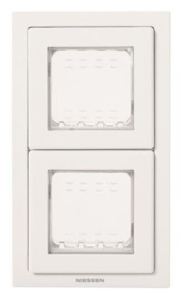 N3272 BL - Рамка монтажная 2-постовая, 2-модульная, рамка+набор монтажный IP55, FM, серия Zenit, цвет белый - 2CLA327200N1101