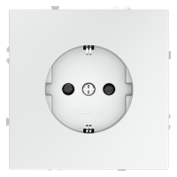 Розетка встраиваемая VOLTUM S70 с заземлением и защитными шторками, 16А, (белый матовый), VLS040202
