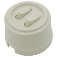 Bironi Кнопка (двухклавишная), пластик, цвет Слоновая кость, B1-222-211-PB