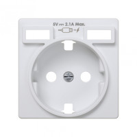 Simon 82 Накладка для розетки Schuko с зарядным устройством 2хUSB белого цвета, 8200049-030