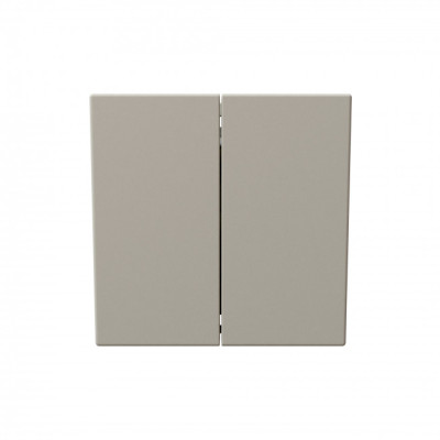 FD3023SH - Выключатель двухклавишный 10A 250V~ с накладкой, цвет Сахара, JASMART Electric