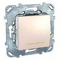 ВЫКЛЮЧАТЕЛЬ двухполюсный, 1-кл., с индик., сх. 2а, 16 А, 250 В, БЕЖЕВЫЙ