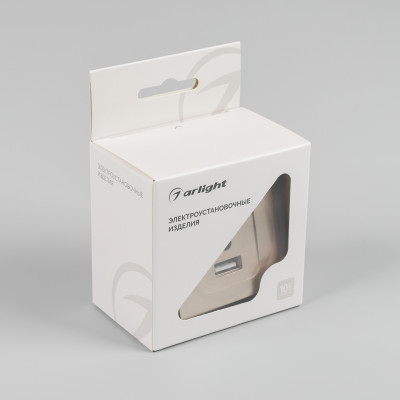 049841 - Механизм USB розетки SCT-MUAC-PL-GD-V (5V, 3A, QC4) (Arlight, -)