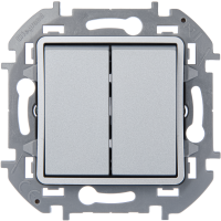 Legrand Переключатель двухклавишный - Legrand Inspiria - 10A 250В безвинтовые зажимы - алюминий, 673657 Legrand Переключатель двухклавишный - Legrand Inspiria - 10A 250В безвинтовые зажимы - алюминий, 673657