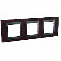MGU66.006.2M3 - UNICA TOP РАМКА 3-постовая, горизонтальная, ГРАФИТ/ВЕНГЕ