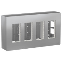 UNICA SYSTEM+ БЛОК открытой установки 4х2 алюминий. UNICA SYSTEM+ БЛОК открытой установки 4х2 алюминий.