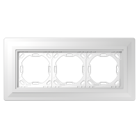 Монтажная рамка для установки в гипсокартон или под штукатурку, 3 поста; гипс; белый; LS Zero, PA983G125-0