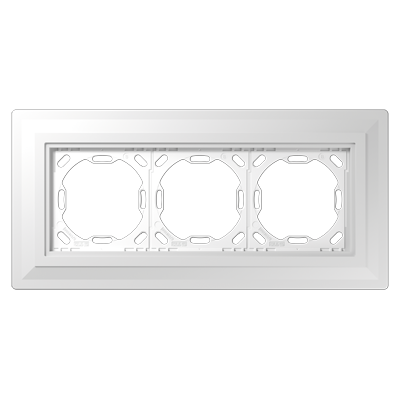 Монтажная рамка для установки в гипсокартон или под штукатурку, 3 поста; гипс; белый; LS Zero, PA983G125-0