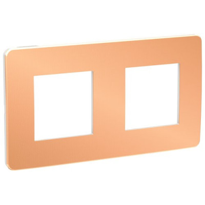 рамка 2-постовая, МЕДЬ/белый