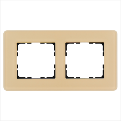 Рамка Стеклянная матовая закругленная  2 пост , цвет тауп, G1002GT-RM, Jasmart