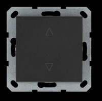 Выключатель одноклавишный для штор 10A 250V~ с накладкой, цвет Антрацит, G3018B, Jasmart Electric