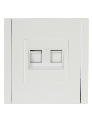 FORTE&PIANO Роз. двойная RJ11+RJ45 кат.5E FP235 бел. IEK, FP-KT20-O-1-K01