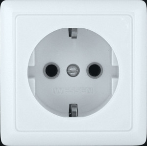 ХИТ О/У РОЗЕТКА с заземлением без шторок ИЗОЛ.ПЛ 16А, 250В, БЕЛЫЙ. Россия