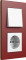 Gira Блок: Выключатель 1-клавишный с розеткой 2к+з, глянцевый белый - Красный,серия Esprit Esprit Linoleum-MPx