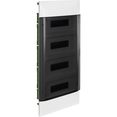 135574 Пластиковый щиток Legrand Practibox S, для встраиваемого монтажа (в полые стены), цвет двери "Дымчатый", 4X12