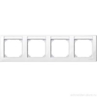 M-Smart Рамка 4-ная горизонт. с полем для надписи, полярно-бел.