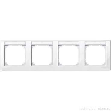 M-Smart Рамка 4-ная горизонт. с полем для надписи, полярно-бел.