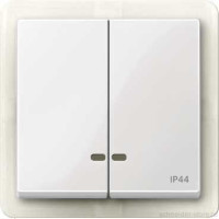 SM Клавиша 2-ная с линзами IP44,  бел.