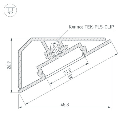 Профиль KLUS-LOCK-FM-BASE-2000 ANOD (Arlight, Алюминий), 020909