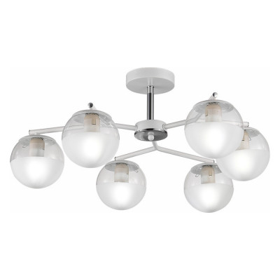 Evoluce SLE106602-06 Светильник потолочный Белый, Хром/Прозрачный E27 6*60W