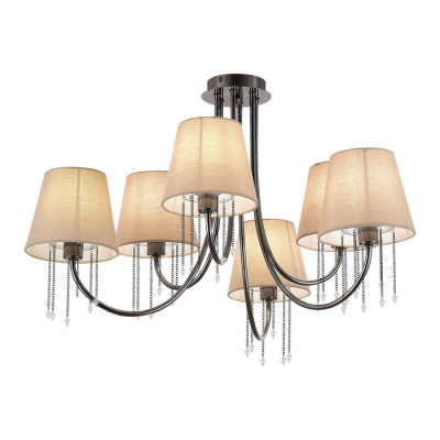 ST LUCE SLE1118-802-06 Светильник потолочный Черный хром/Бежевый E14 6*40W