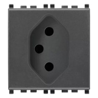 Vimar Розетка SICURY 2P+T 10A Швецарский стандарт, серая, 20226