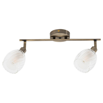 Arte Lamp BIHAM, Светильник потолочный, цвет арматуры - АНТИЧНАЯ БРОНЗА, цвет плафона/декора - БЕЛЫЙ, 2х40W E14, A3184PL-2AB