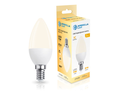 Светодиодная лампа свеча C37 E14 11Вт 2700K 180°, AMBRELLA LIGHT, 371113