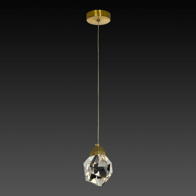 LUSSOLE Alamosa Подвесные светильники, цвет основания - матовое золото, плафон - стекло (цвет - прозрачный), 1x5W LED, LSP-8479