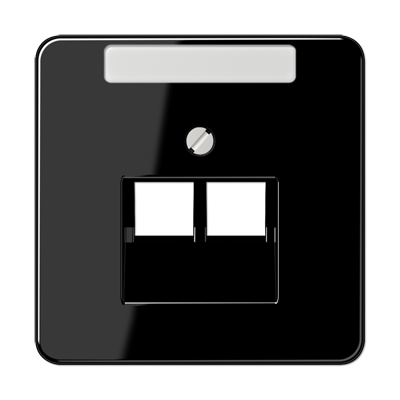 Крышка для ординарной телефонной и компютерной розетки  UAE; черная, CD569-2NAUASW