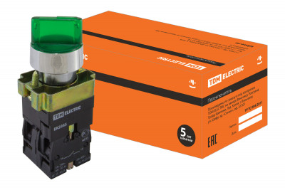 Переключатель BK 2365  2 положения зеленый 1з+1р TDM Electric, SQ0703-0014