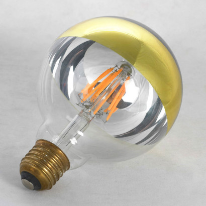 LUSSOLE EDISSON Лампочки, цвет основания - бронзовый, плафон - стекло (цвет - прозрачный/золото), 1x6W E27, GF-L-2107