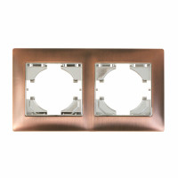 С1020-038 GUSI BRAVO РАМКА 2-местная, цинк, цвет бронза., С1020-038