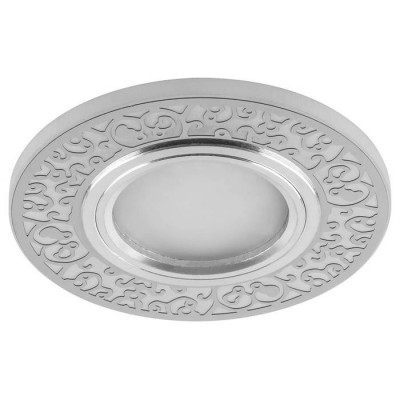 Светильник потолочный встраиваемый со светодиодной подсветкой 15LED*2835 SMD 4000K, MR16 50W G5.3,белый матовый, хром, CD951 с драйвером в комплекте, Feron 29713