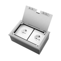 Люк напольный на 2 модуля (горизонт.), металлический, h=65мм, с рамкой, крышка без углубления, TIMIUX, нержавеющая сталь, EU2GH65R ST