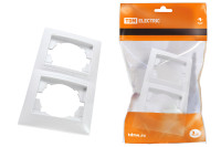 Рамка 2-х постовая горизонтальная белая "Лама" TDM Electric, SQ1815-0030