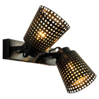 LUSSOLE ERIE Спот, цвет основания - черный, плафон - металл (цвет - черный), 2x60W E27, LSP-9835