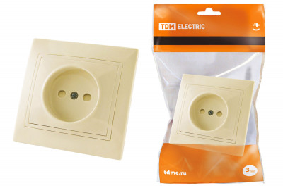 Розетка 2П с защ. шт. 10А 250В сл. кость "Таймыр" TDM Electric, SQ1814-0115