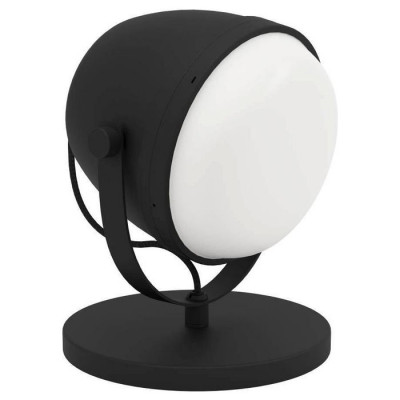 390047 Настольная лампа UPANEMA, 1x28W, E27, L185, B185, H220, основание: ?180, сталь, черный//стекло, белый, 390047