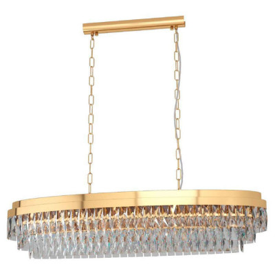 39463 Подвес VALPARAISO, 13х40W(E14), L1150, B300, H1100, сталь, золото/хрусталь, прозрачный