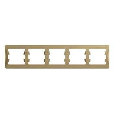 Glossa Рамка 5-ная, горизонтальная, титан