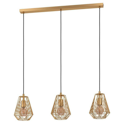 43696 Подвесной потолочный светильник (люстра) STYPE, 3Х40W, E27, L950, B200, H1100, сталь, золотой