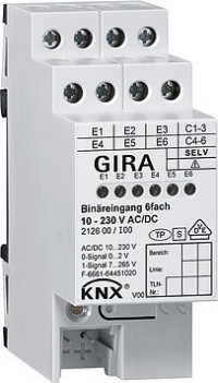 212600 Gira KNX Двоичный вход 6-местн. 10 - 230 В AC/DC