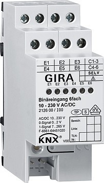 212600 Gira KNX Двоичный вход 6-местн. 10 - 230 В AC/DC