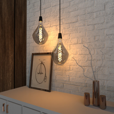 Лампа Gauss Filament SD160 8W 300lm 2400К Е27 gray flexible LED 1/6, 163802008