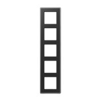 Рамка на 5 постов, стекло черный, Jung