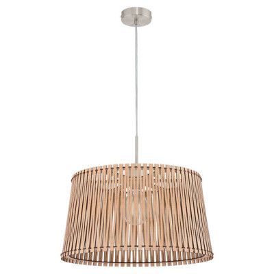 96193 Подвес SENDERO, 1х60W(E27), ?450, H1300, сталь, никель мат./дерево, клен