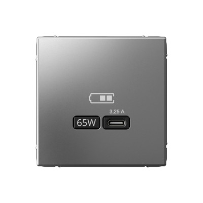 GAL000927 - ARTGALLERY USB РОЗЕТКА тип-С 65Вт высокоскор.заряд. QC, PD, механизм, СТАЛЬ, Systeme Electric
