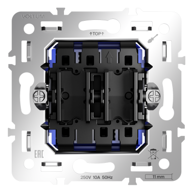Механизм проходного переключателя двухклавишного 10А, S70, VLS0203M